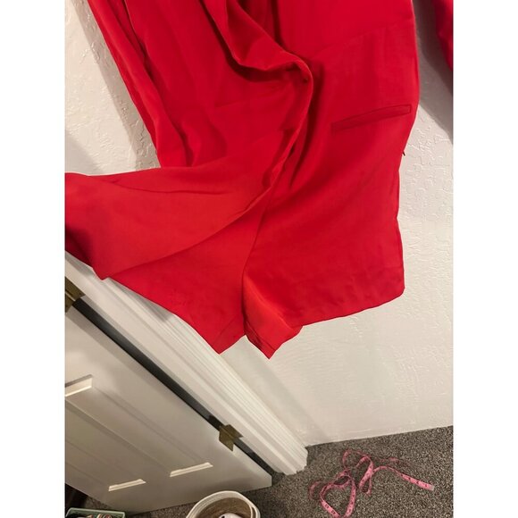 NWT Zara Red Long Sleeved Split Sleeve Button Up Academia Blazer Romper - Picture 6 of 11
